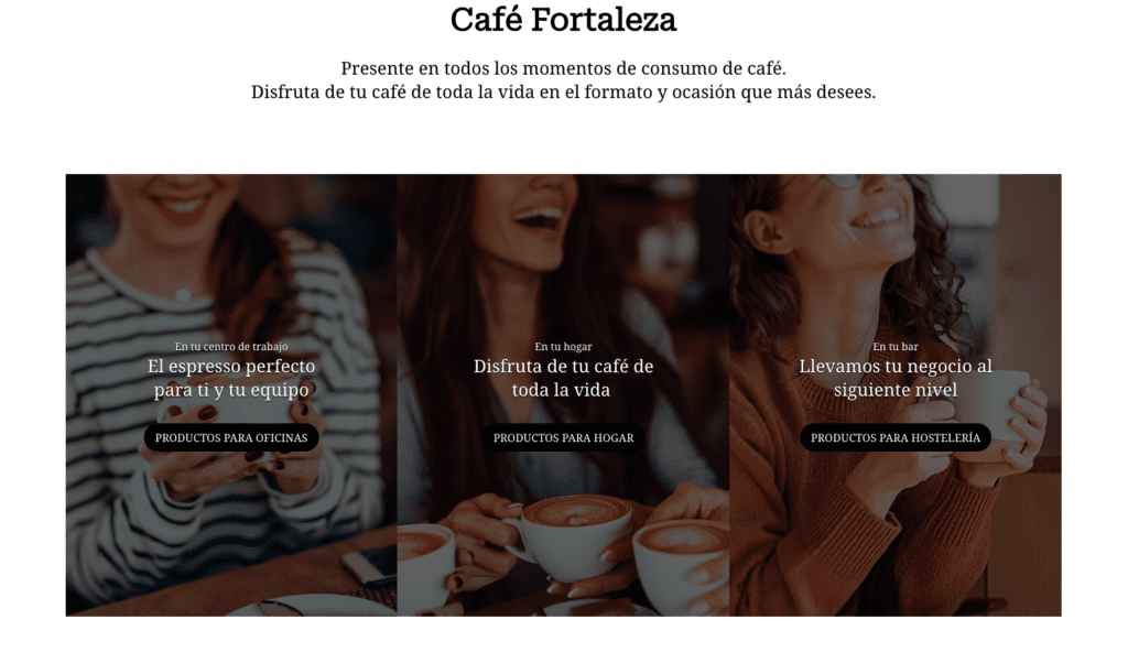 Cafe Fortaleza buyer personas diferentes en función de la línea de negocio. Clave de un Growth Driven Design